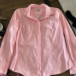 Pre-loved J Crew Pink & White Striped Blouse Size Small